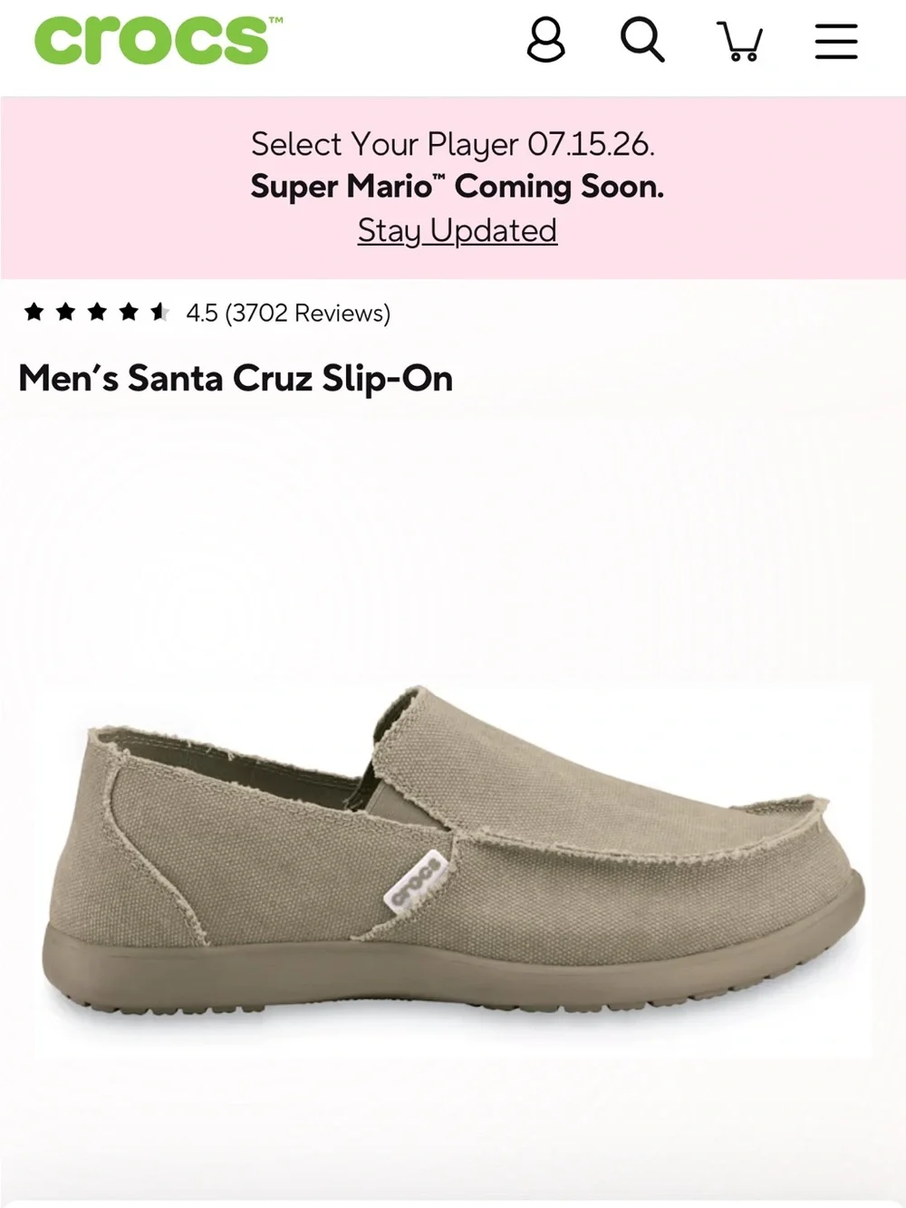 CROCS Men's Frayed Canvas Slip-On Loafers - Men’s Santa Cruz Slip-On Brown